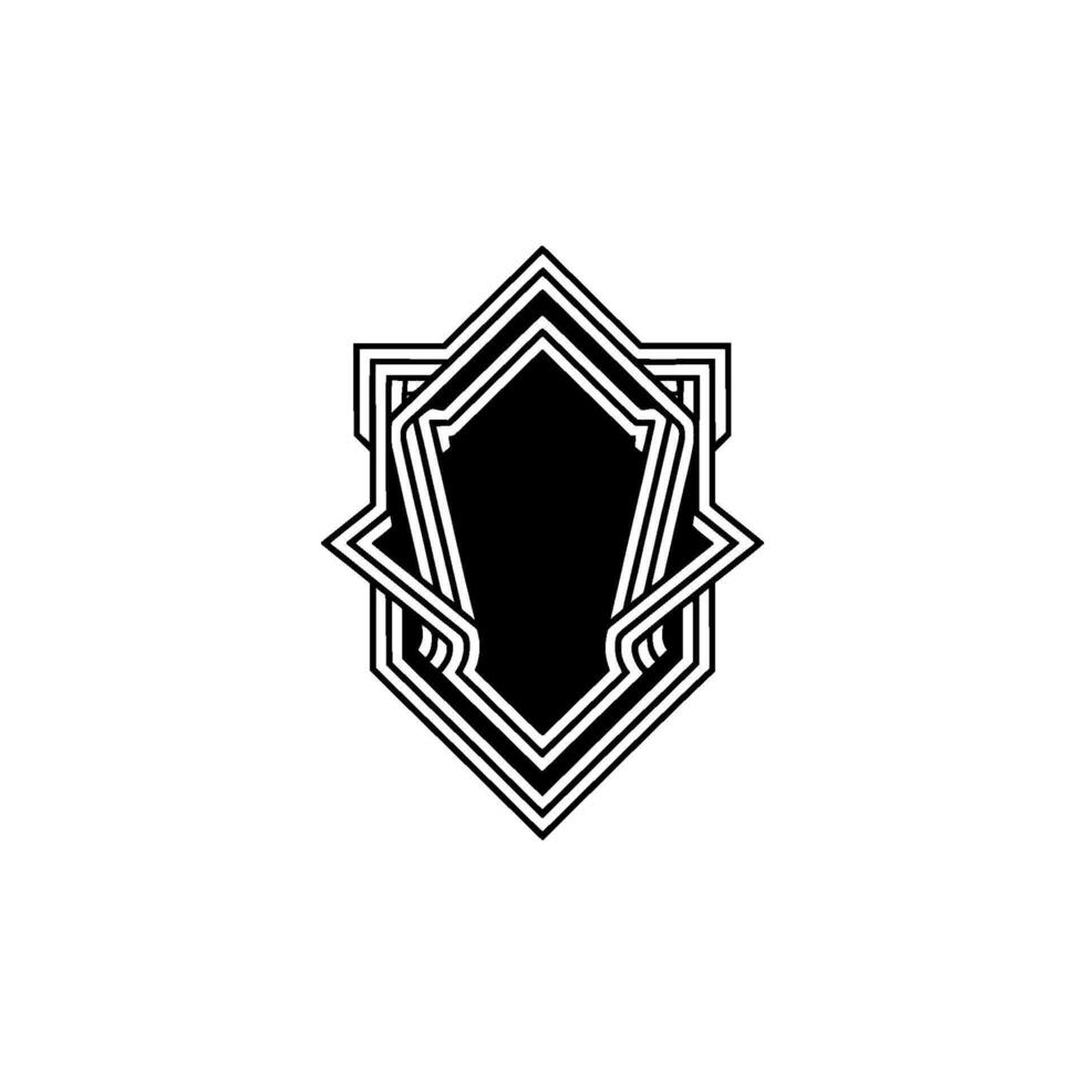 Geometric Emblem in Art Deco Style, Black and White vector