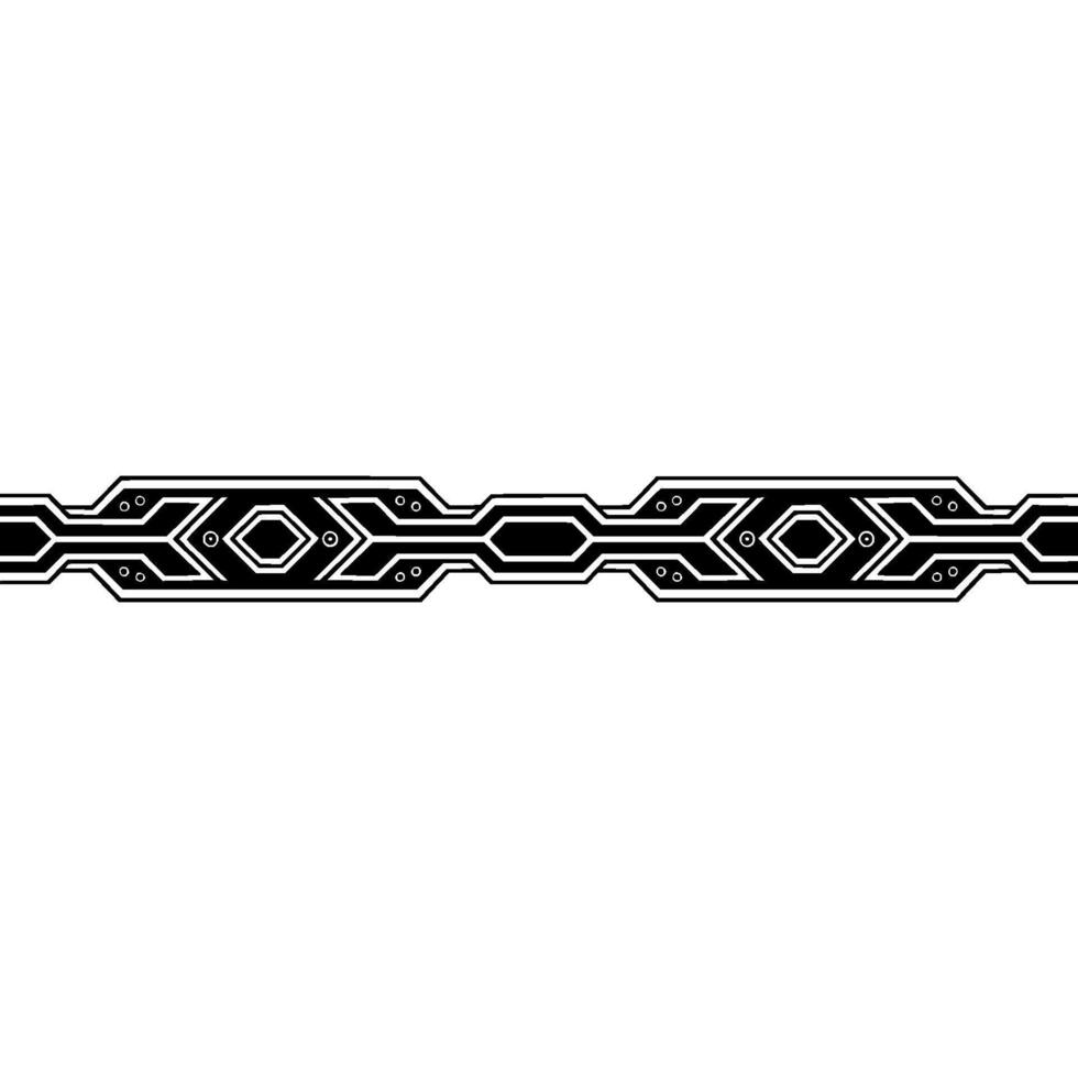Futuristic Tech Border in Black White, Circuitry, Minimalist vector