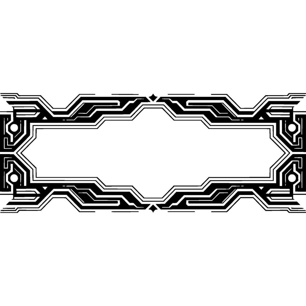 Futuristic Tech Frame, Minimalist Geometric Circuitry, Blank Space for Content vector