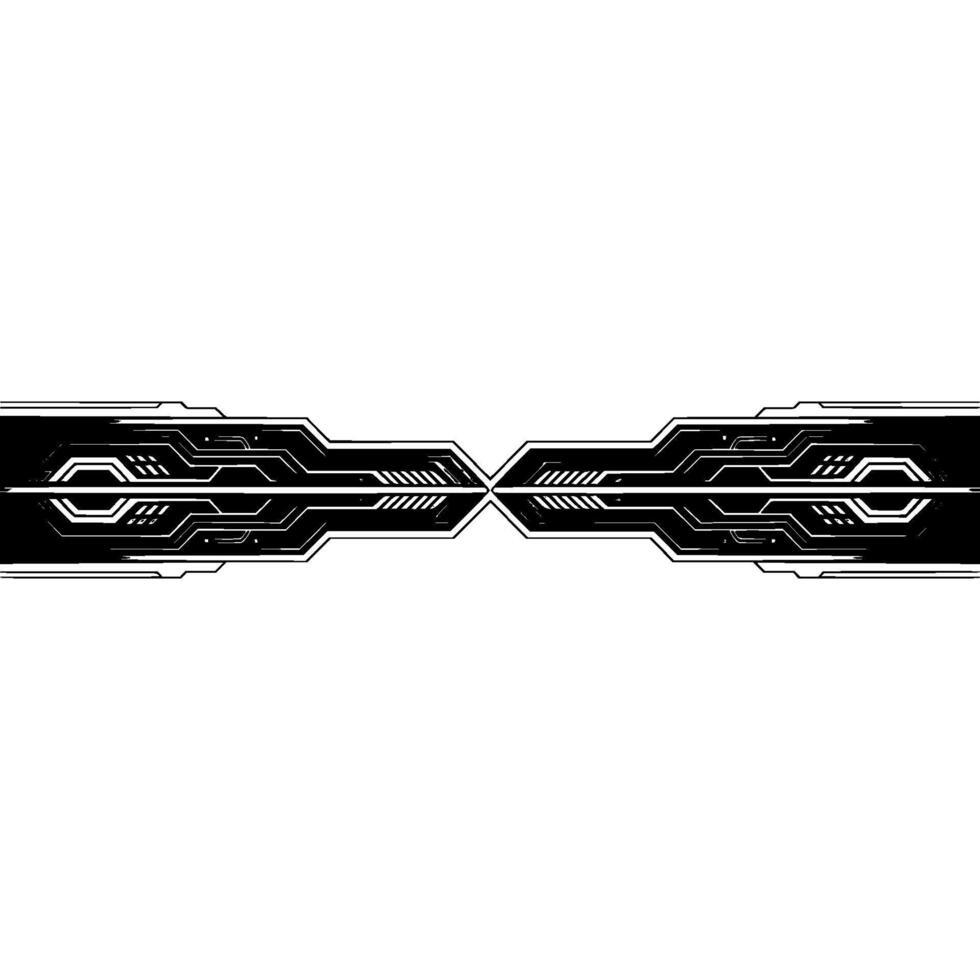 Futuristic Tech Border , Abstract Digital Circuitry on White Background vector