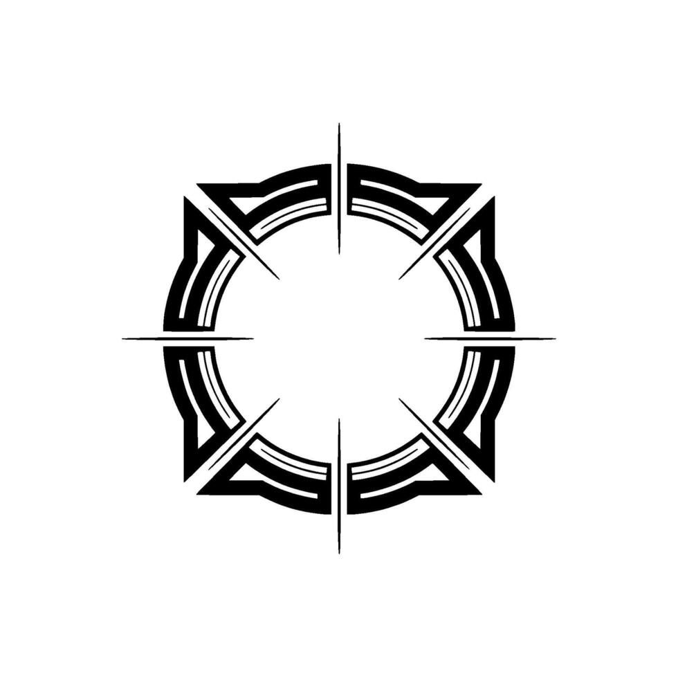 Geometric Sunburst Minimalist Black White Element vector