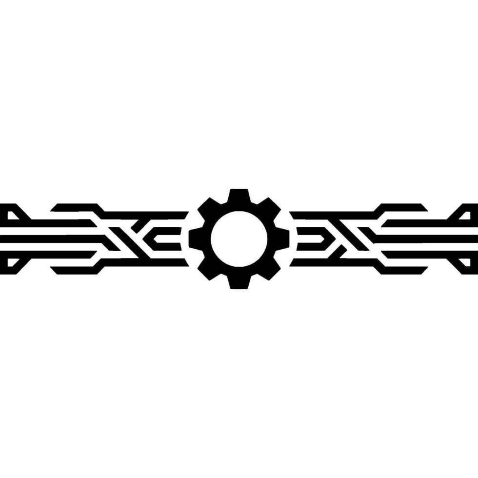 Minimalist Tech Gear Circuit Board Cogwheel vector