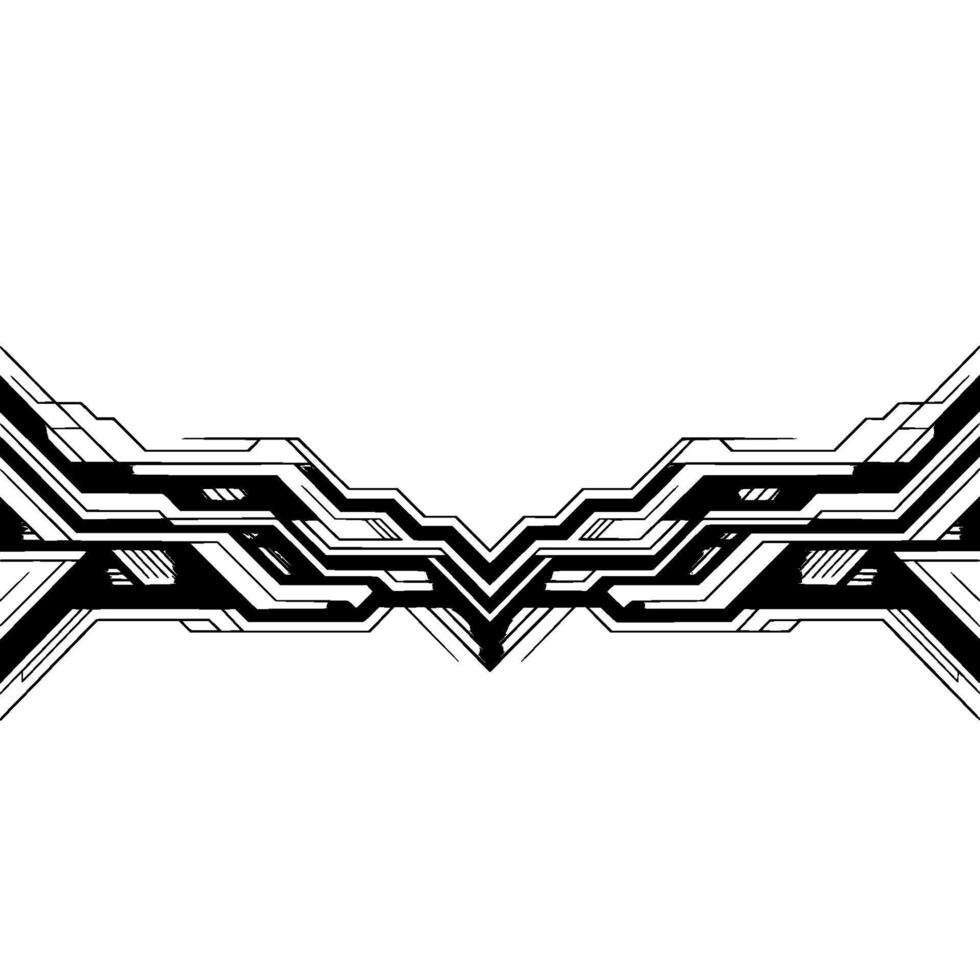 Abstract Tech Lines Minimalist Black White vector