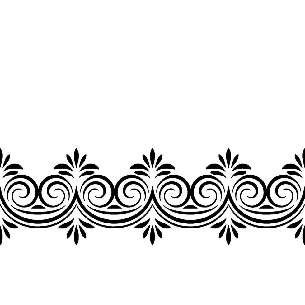 Elegant Black Scrollwork Border on Light Gray Background vector