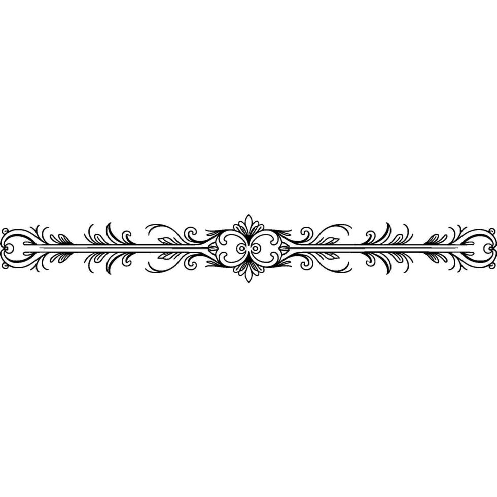 Elegant Ornamental Divider, Victorian Floral Scroll , Blank Space vector