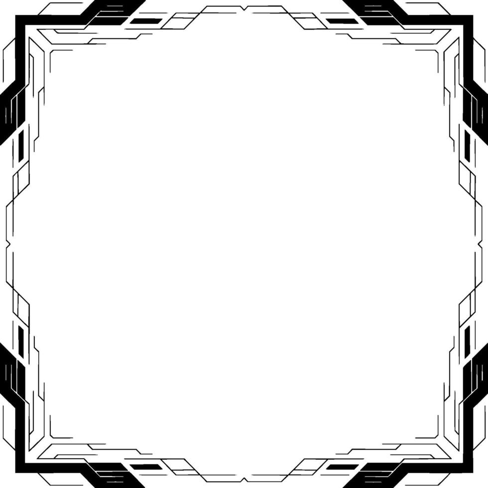 Futuristic Frame Border Techinspired , Square Element, White Space vector