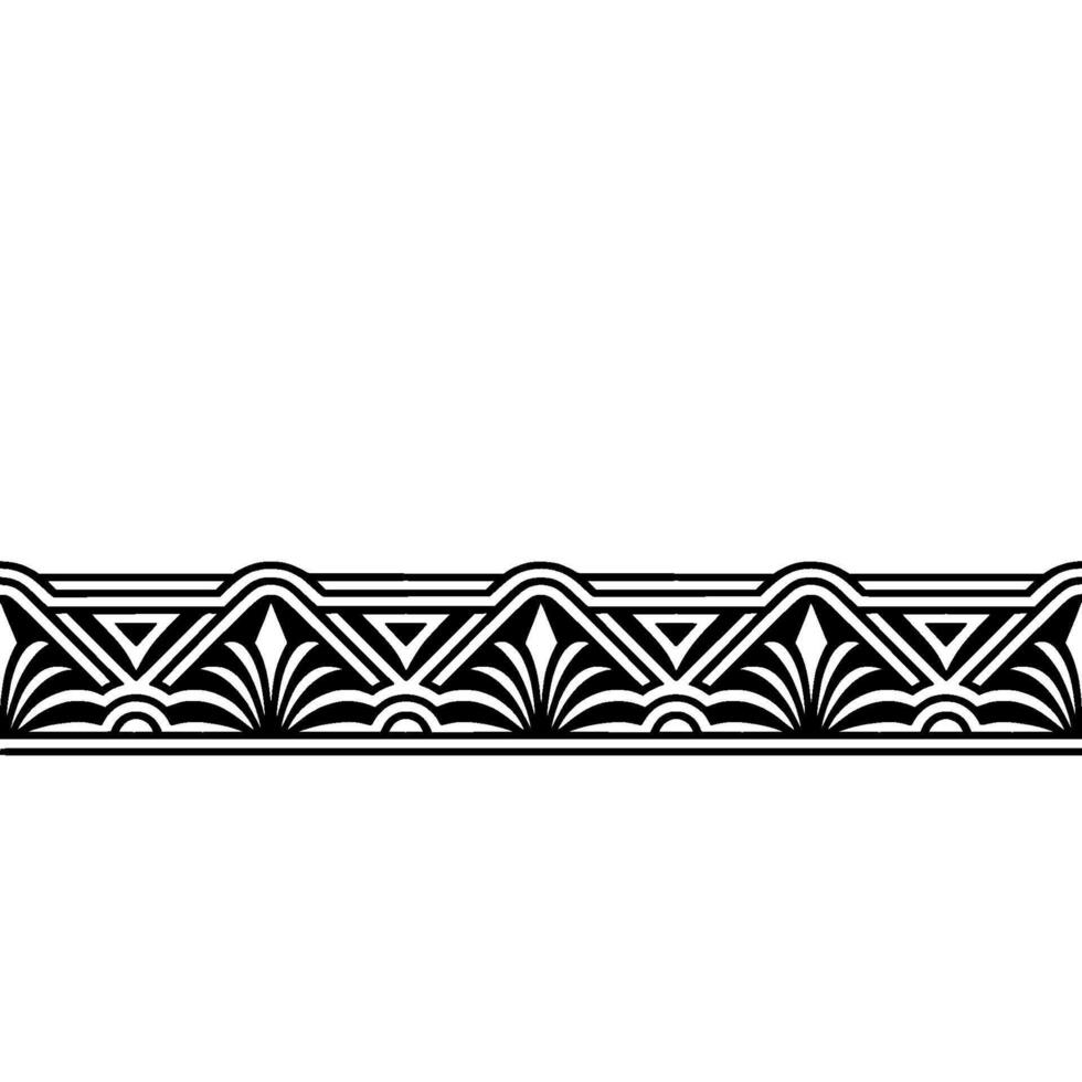 Decorative Geometric Border Element, Black and White Art Deco Style vector
