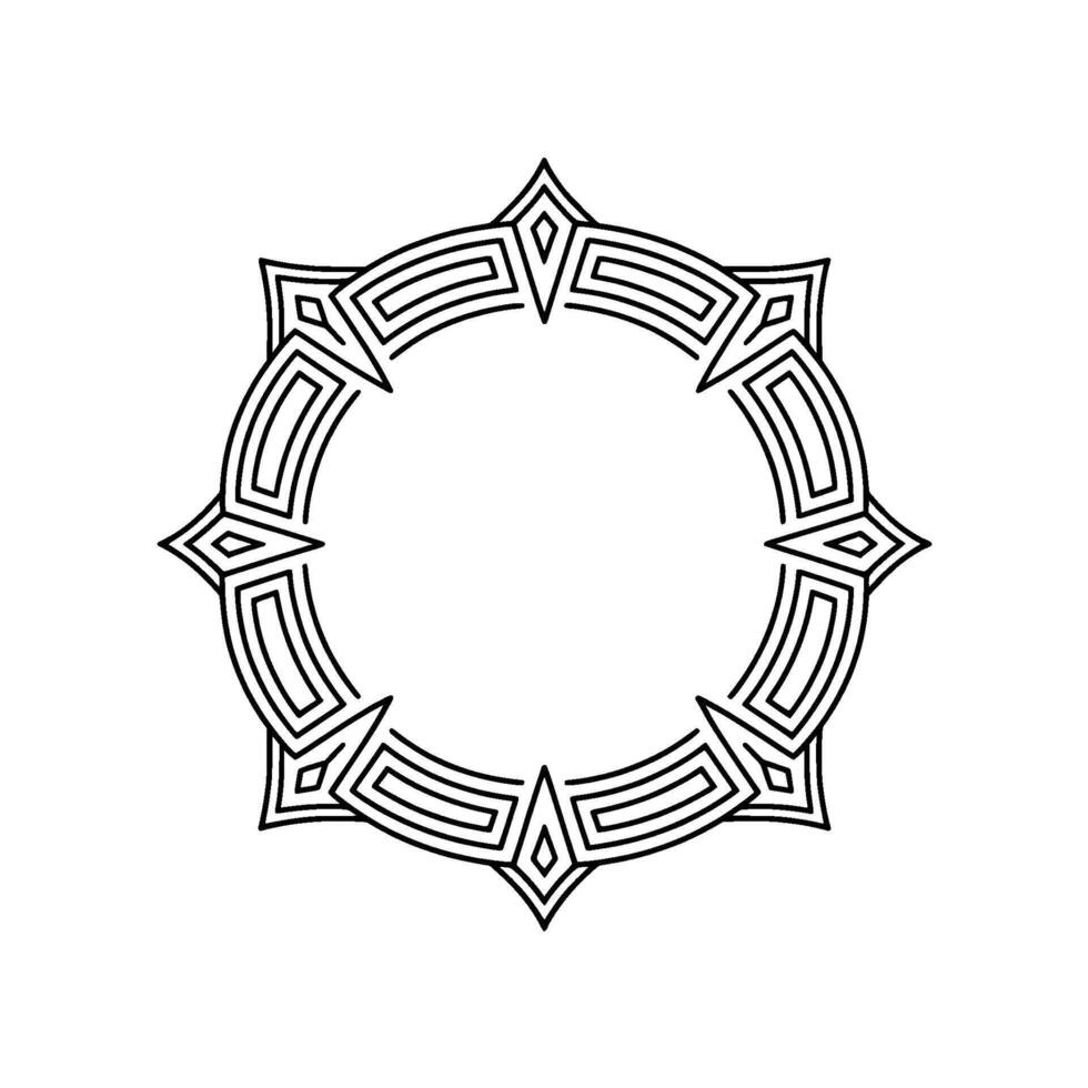 Geometric Mandala Circle Frame , Abstract Ornamental Element vector