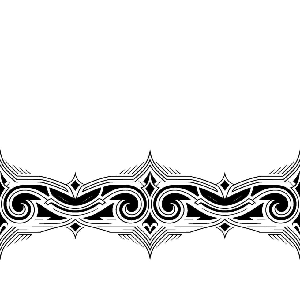 Intricate Black White Ornamental Border vector