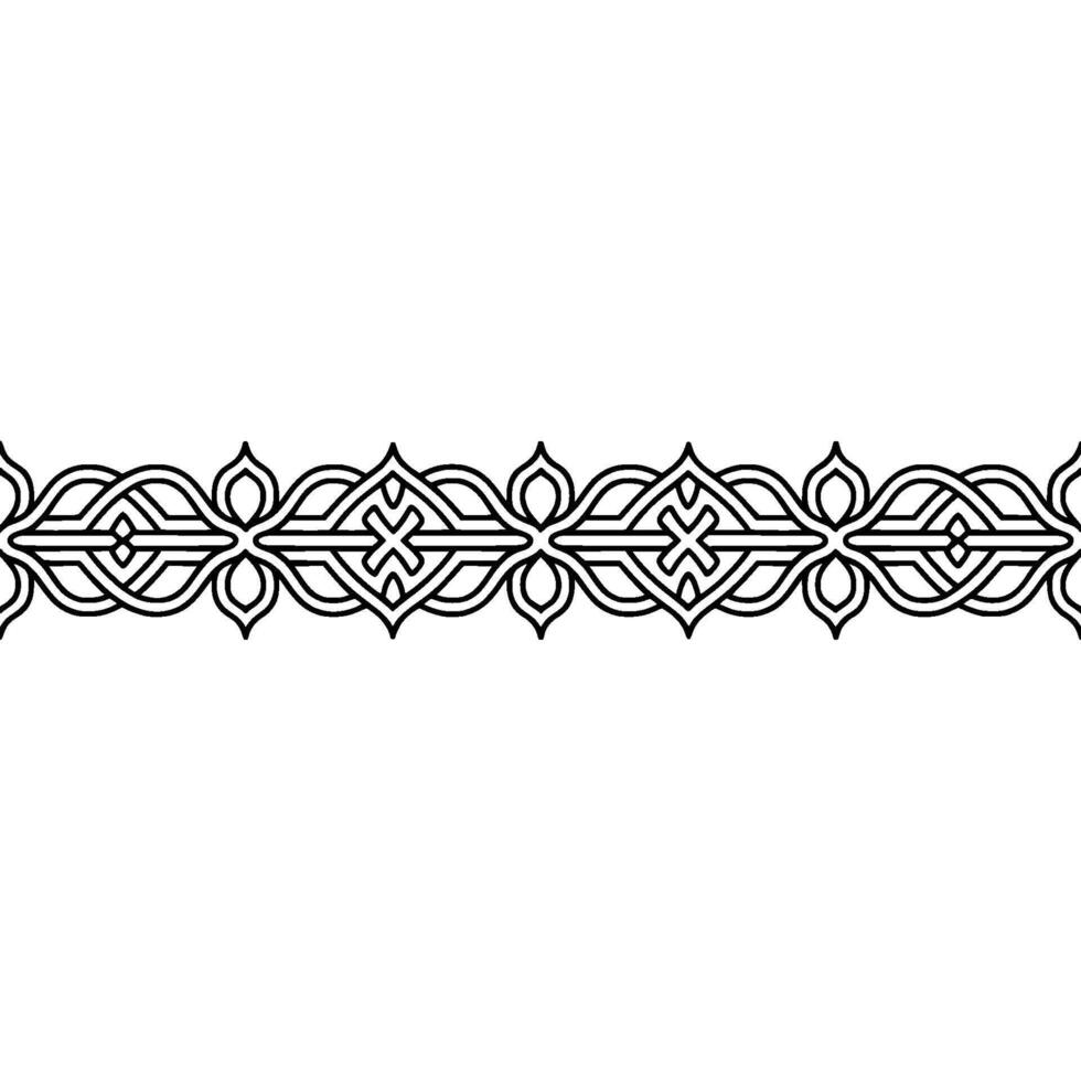 Intricate Black and White Ornamental Border , Decorative Pattern vector