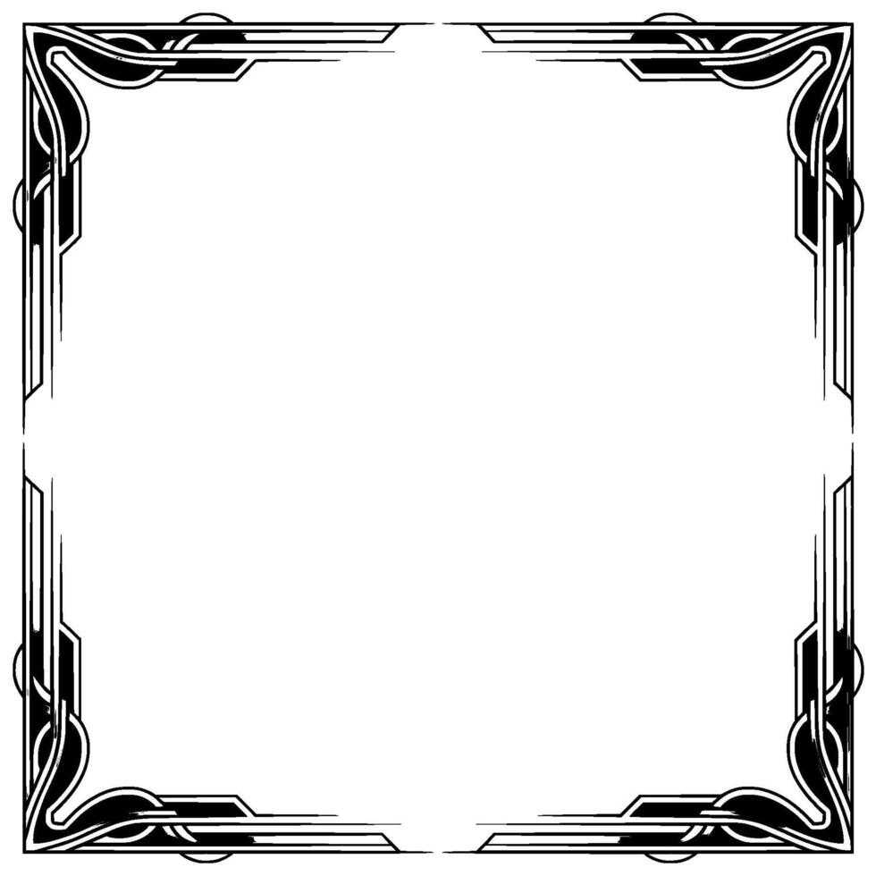 Art Deco Frame Template, Minimalist Elegant Border on White vector