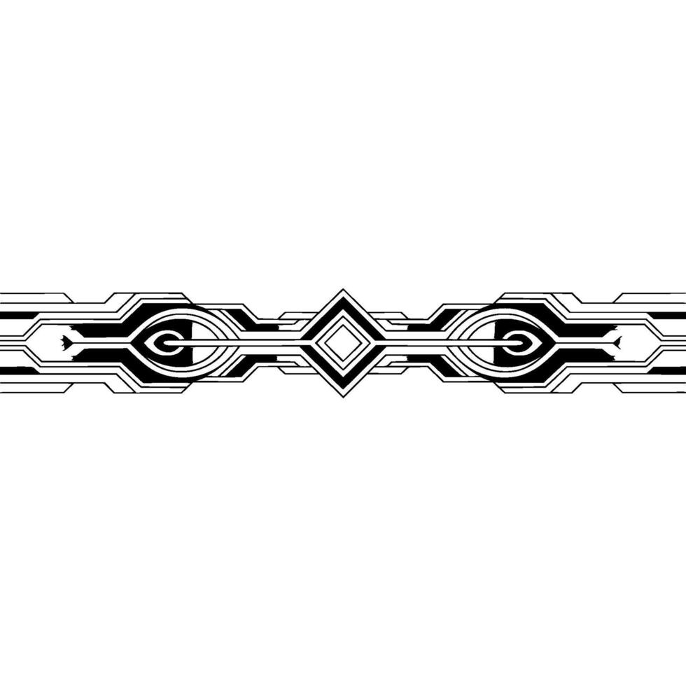 Geometric Deco Art Deco Abstract Border on White vector