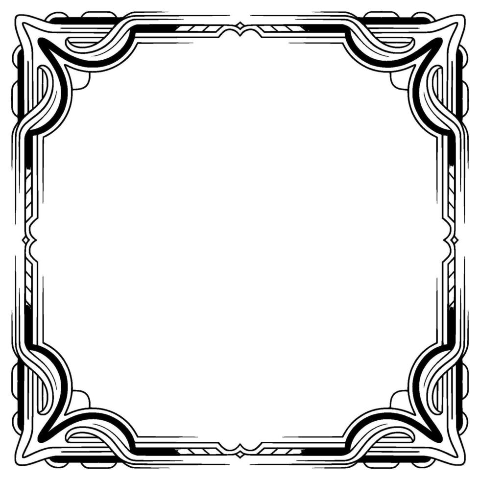 Elegant Art Deco Frame With Blank Space for Text or , Grayscale, Vintage vector