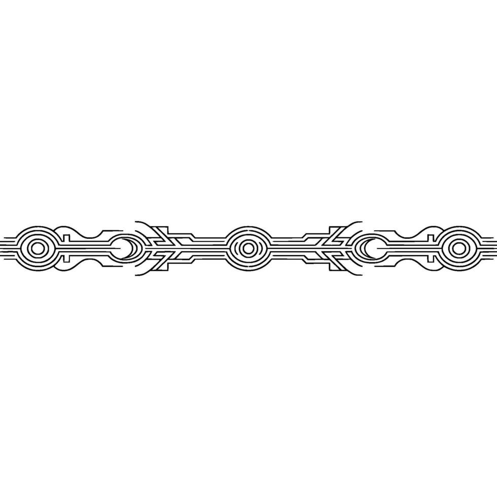 Minimalist Geometric Line Art Border, Abstract Tech Pattern on White vector