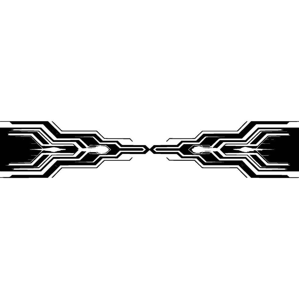 Futuristic Tech Interface Black White Geometric on Gray Backdrop vector