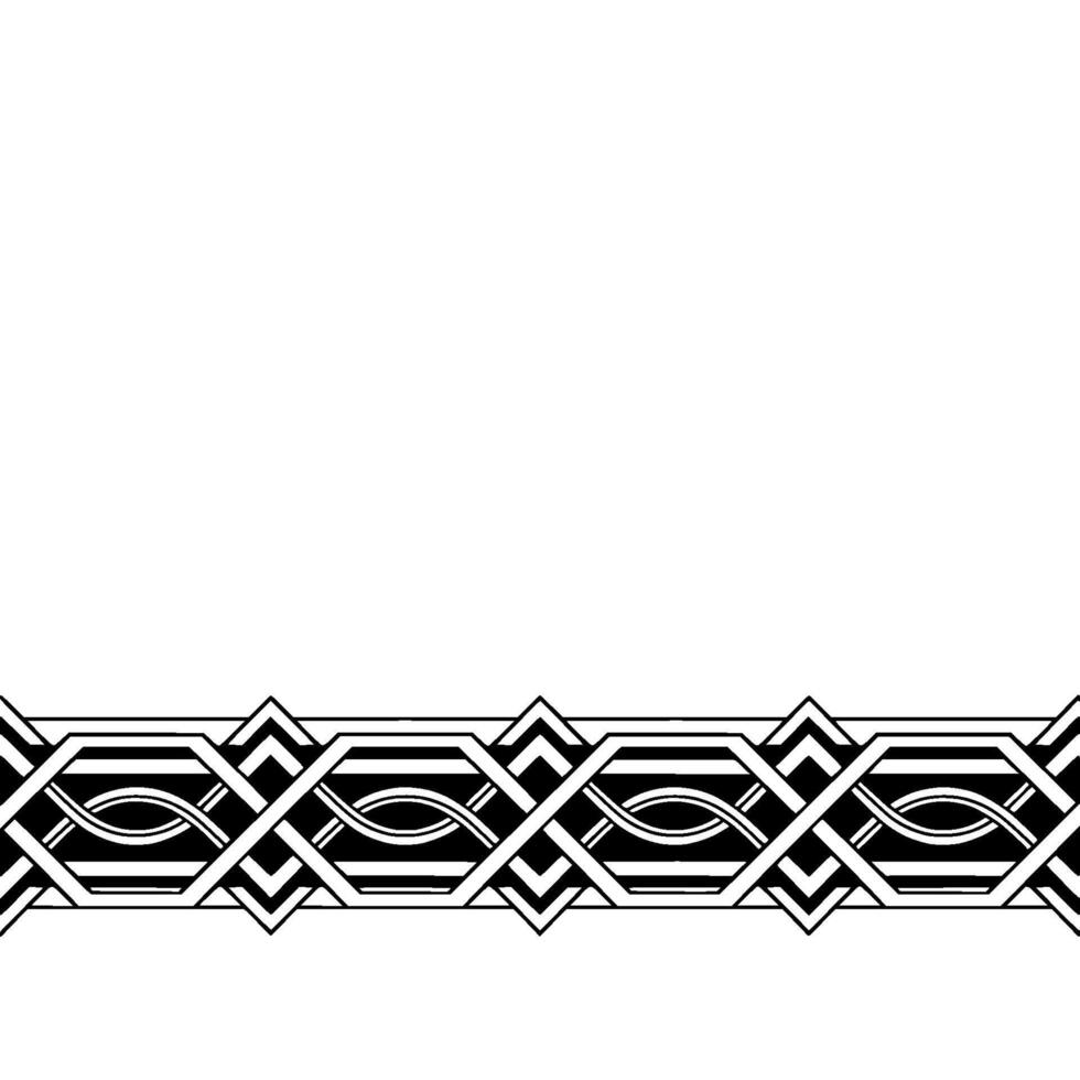 Geometric Border Pattern, Black and White, Art Deco Style, Elegant vector