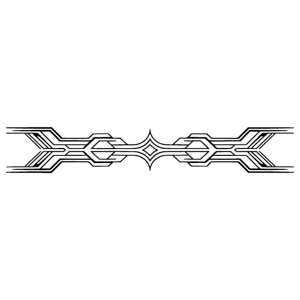 Geometric Border Abstract Black Line Art on White Background vector