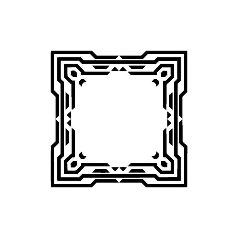 Modern Geometric Frame in Black and White Square Border, Minimalist, Decor vector