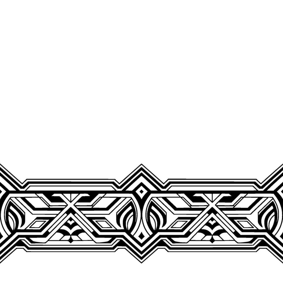 Geometric Border Art Deco Inspired Black and White Pattern vector