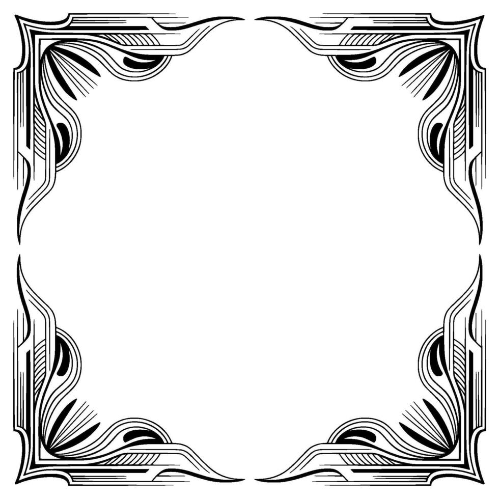 Elegant Art Deco Corner Frame With Empty Space for vector