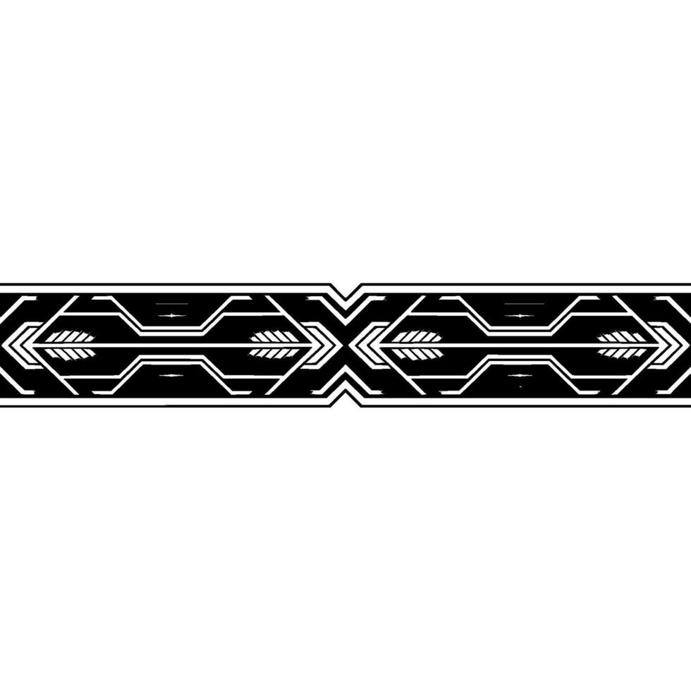 Geometric Border , Abstract Deco Style, Silver Black vector