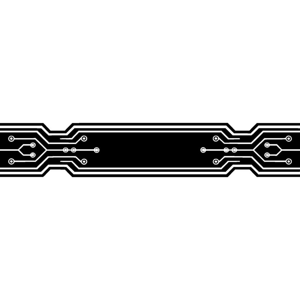 Minimalist Circuit Board Banner Tech on White, Space for Text vector