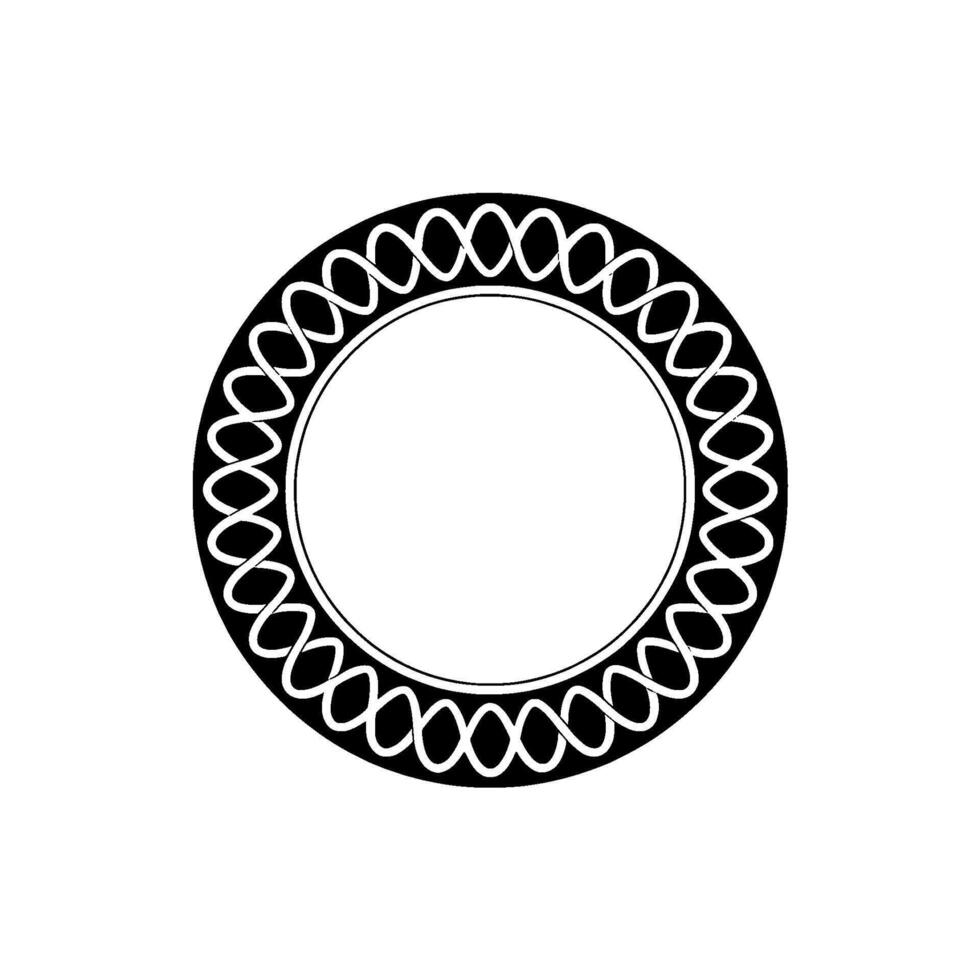 Elegant Circular Frame Black and White, Minimalist , Blank Center vector
