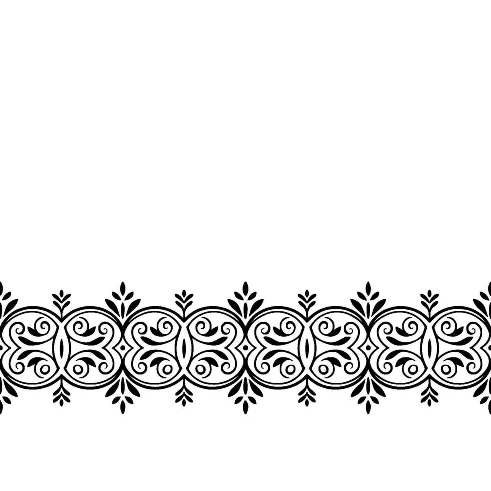 Elegant Black Border Ornament on White Background vector