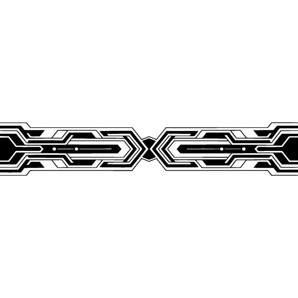 Futuristic Circuit Border Minimalist Tech With Symmetrical Pattern vector
