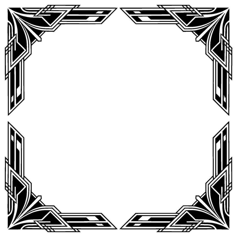 Art Deco Frame Geometric Corner on Gradient Background vector