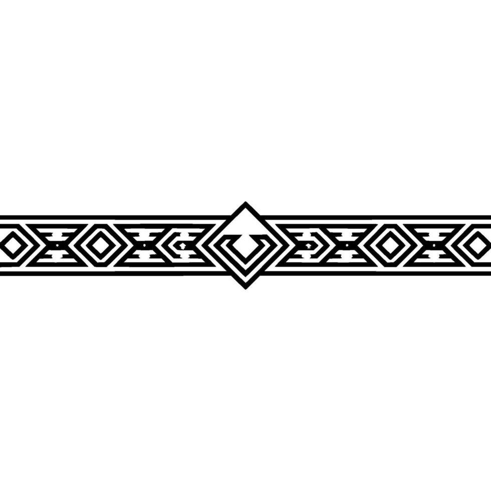 Geometric Aztec Border , Black Gold on White vector