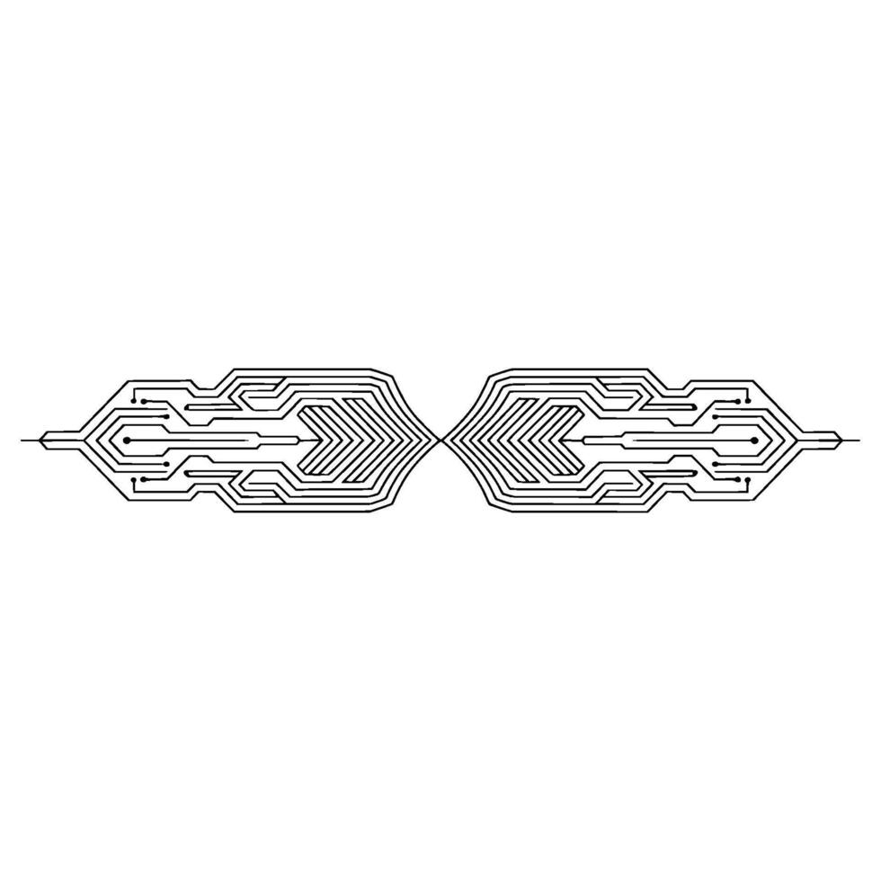 Abstract Circuit Board Connection on White, Minimalist Technology vector