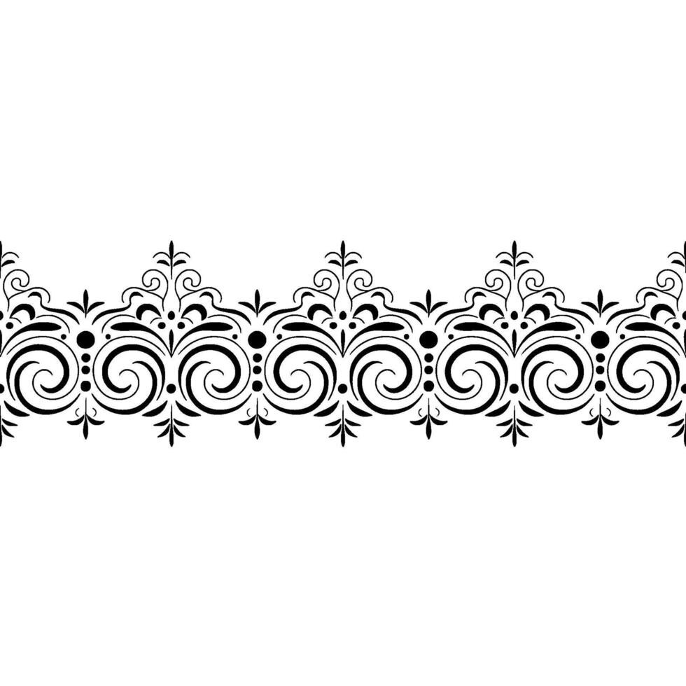 Elegant Black Scroll Border on Cream Background Decorative vector