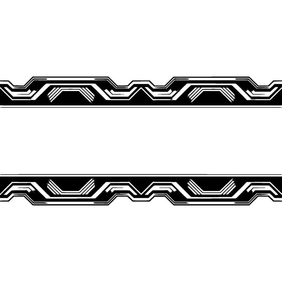 Futuristic Silver and Black Geometric Border on White Background vector