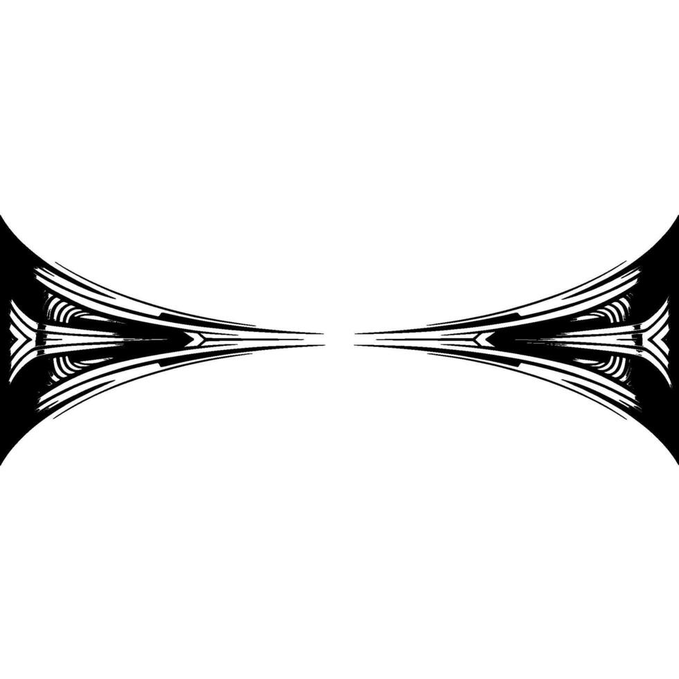 Modern Silver and Black Curved Ornament, Element vector