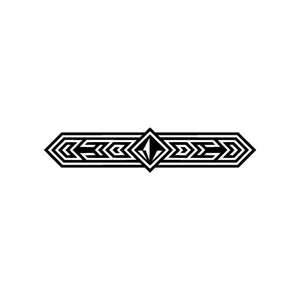 Geometric Art Deco Arrow Ornament on White Background vector
