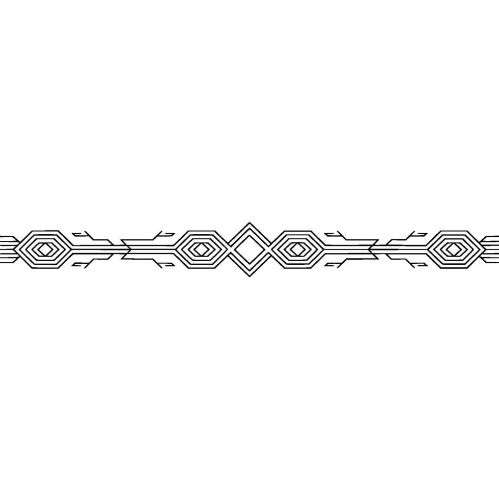 Abstract Geometric Border, Black Lines on White, Minimalist vector