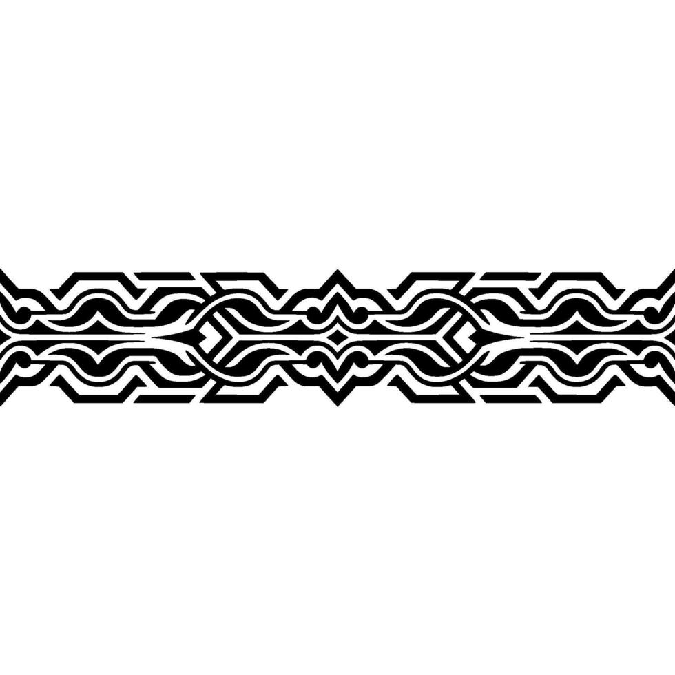 Geometric Ornament Border in Black and White, Decorative vector