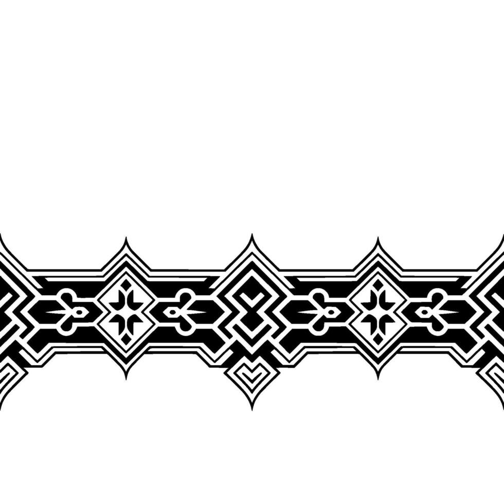 Black White Geometric Border , Abstract Pattern vector