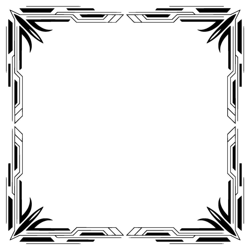Art Deco Frame Element, Geometric , Black and White, Invitation Template vector