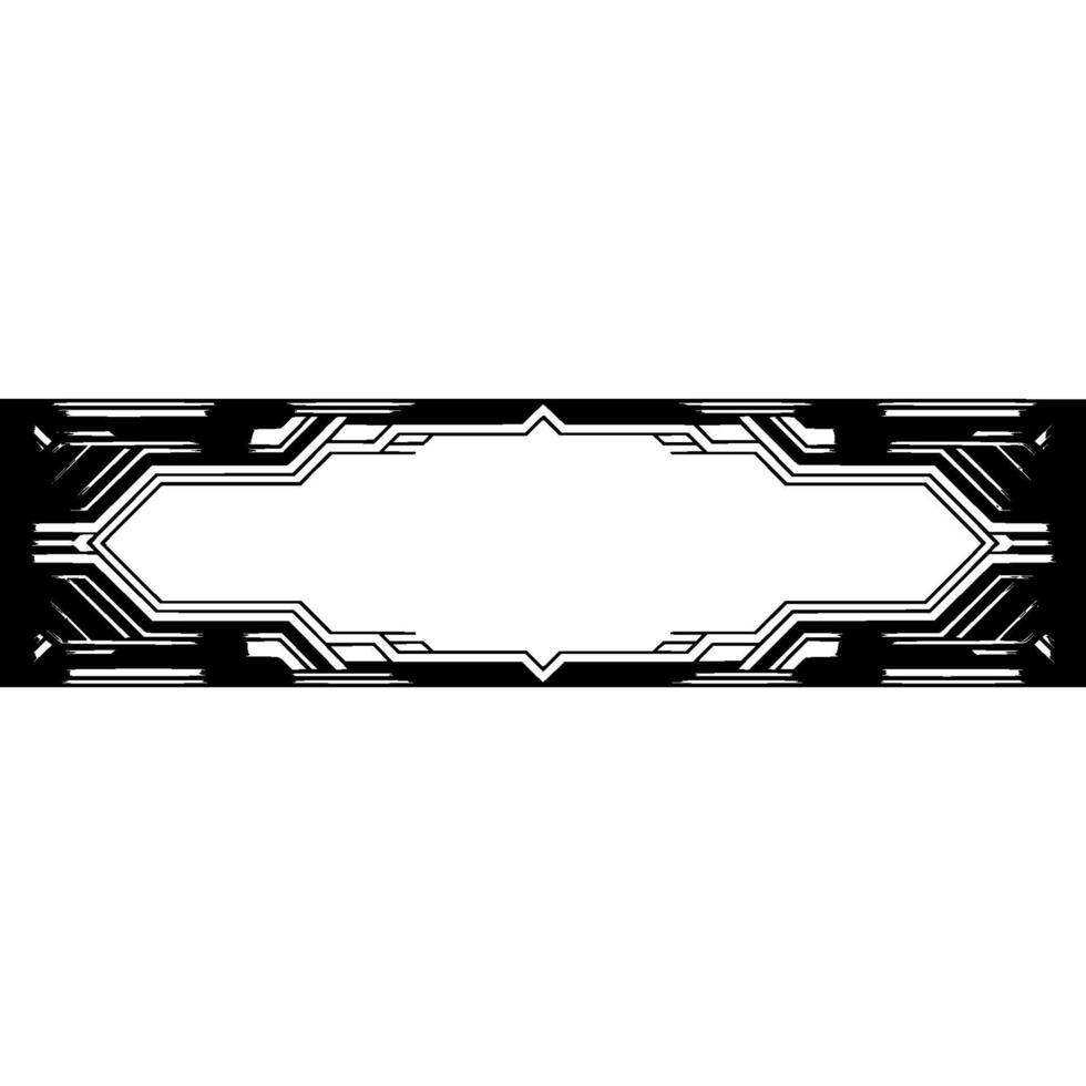 Futuristic Tech Frame Black and Silver Element vector