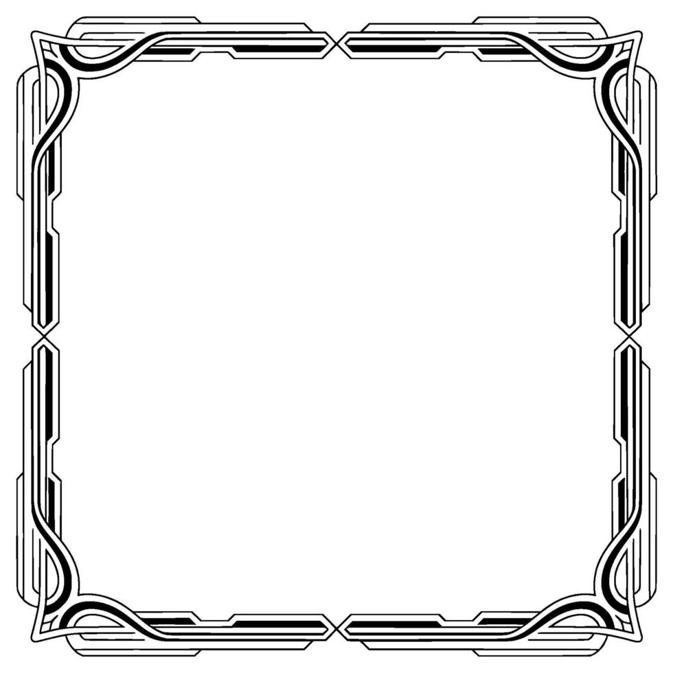 Art Deco Frame Geometric Border for Invitations, Documents vector