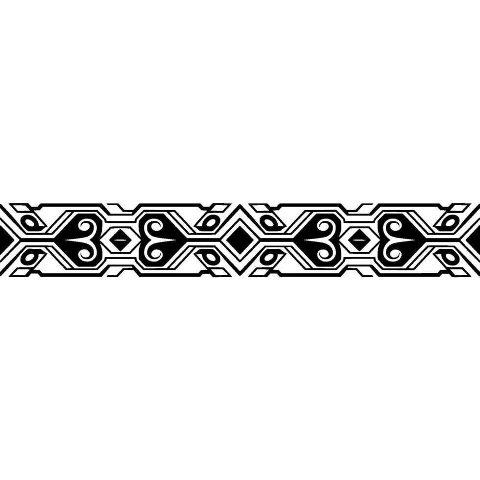 Decorative Black Border, Abstract Geometric on White Background vector