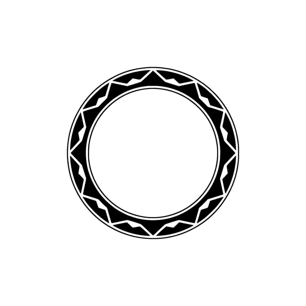 Geometric Circle Frame Black and White Element vector