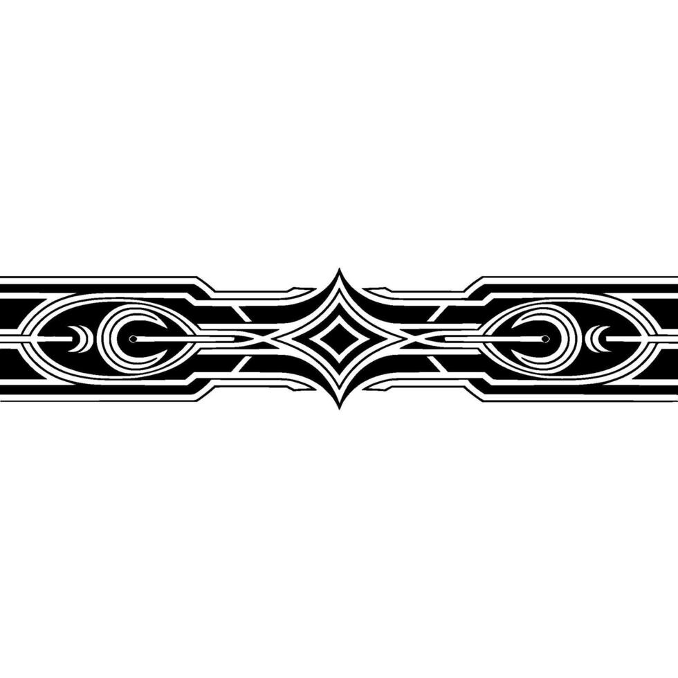 Art Deco Border Illustration, Black and White vector