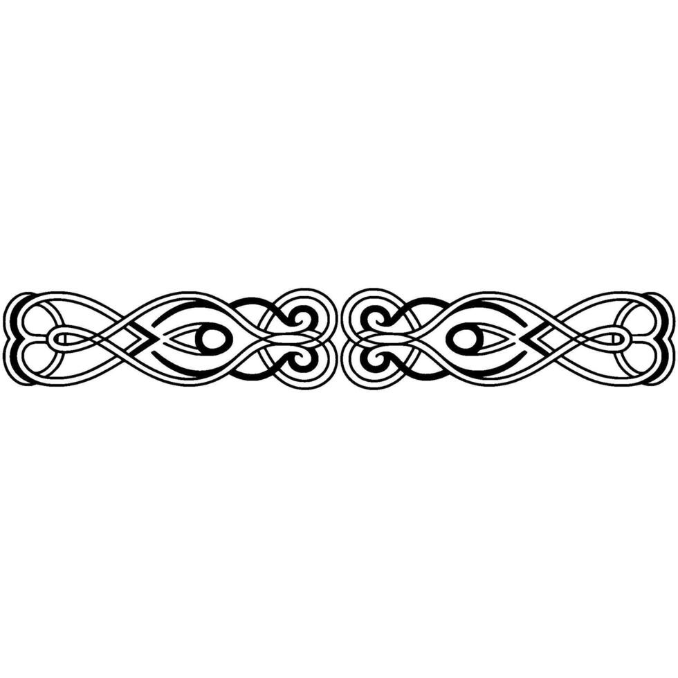 Black and White Celtic Knot Border on White Background vector