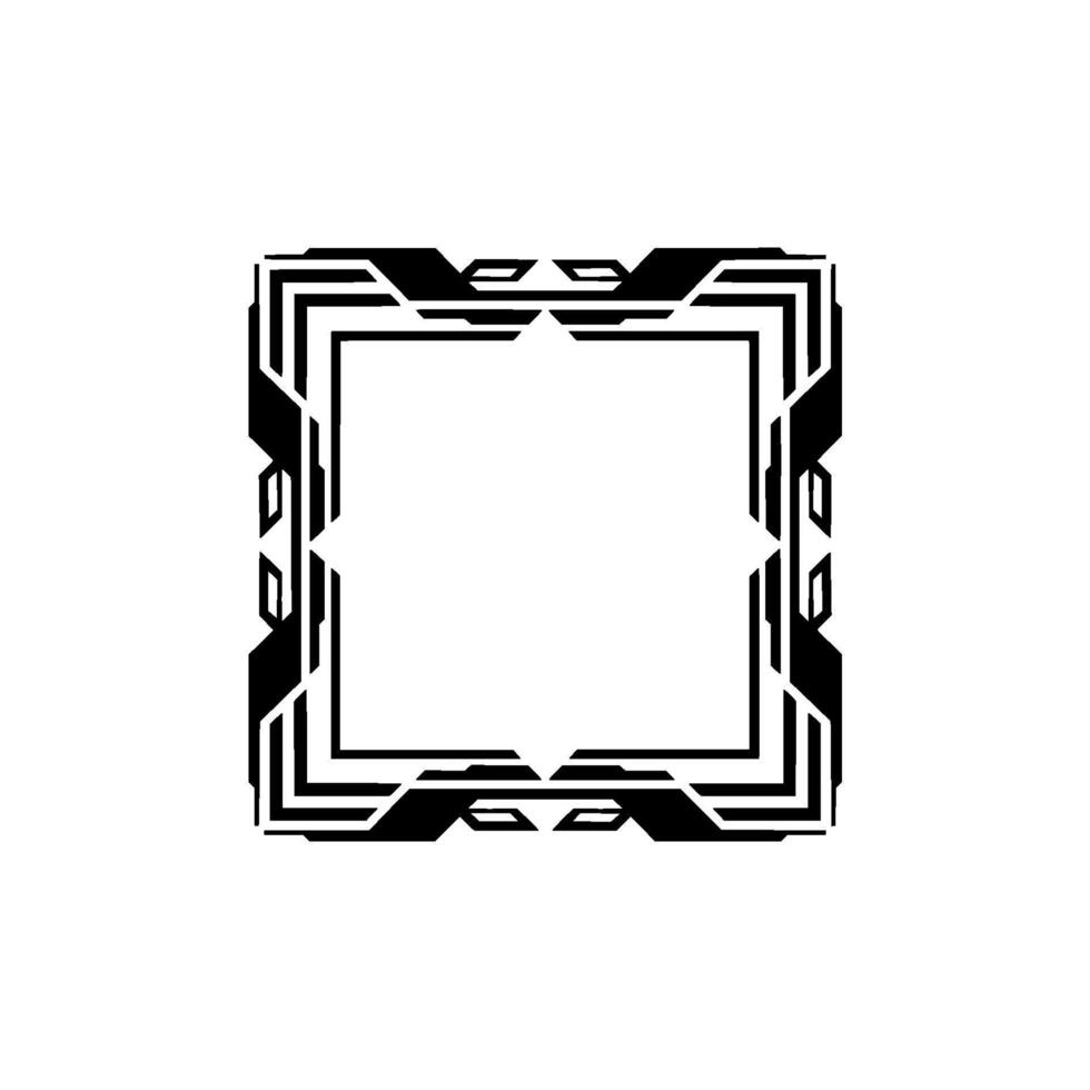 Geometric Frame Black and White Abstract Border vector
