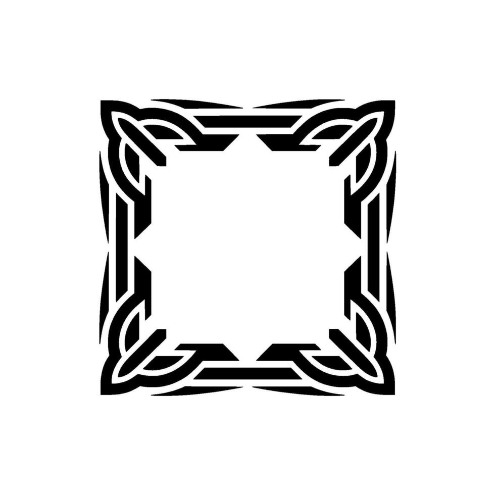 Abstract Celtic Knot Border Frame on White, Minimalist vector