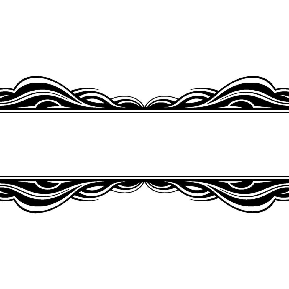 Abstract Black and White Wave Border Template vector