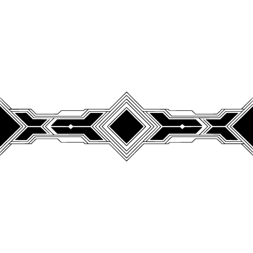 Minimalist Art Deco Geometric Pattern, Black White Element vector
